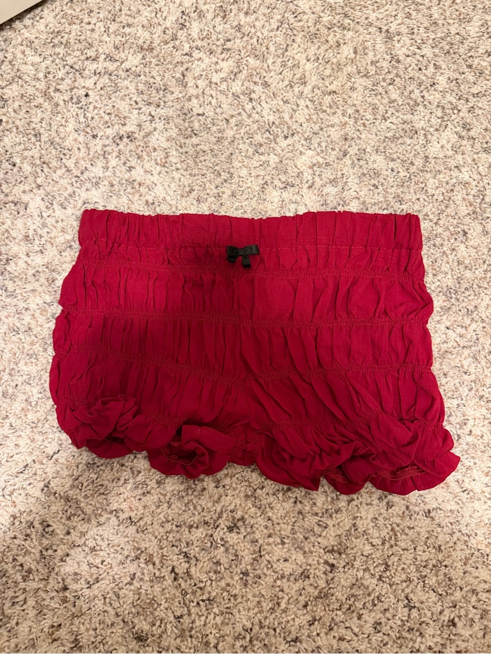 Red Ruffled Shorts